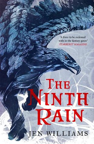Cover of the Ninth Rain by Jen Williams, with a griffon